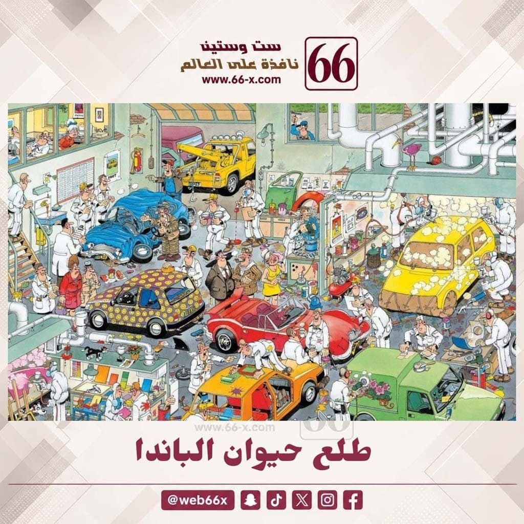 صورة لعبة ذكاء تعتمد على البحث البصري لإيجاد حيوان الباندا المخفي بين عناصر متشابهة وتفاصيل مزدحمة بدقة عالية.